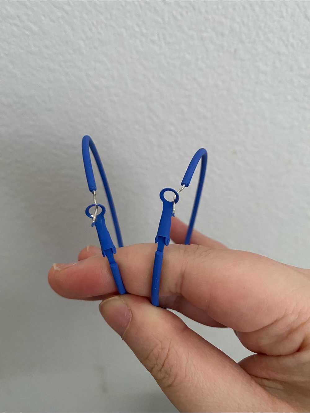 S925 Blue Silicone Hoop Earrings
